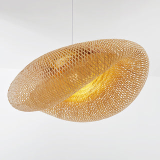 Natural Bamboo Hanging Light, Rustic Design