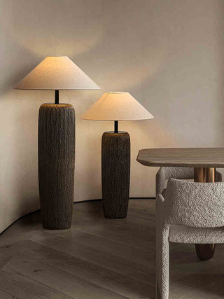 Weathered Wood Floor Lamp, Rustic Design