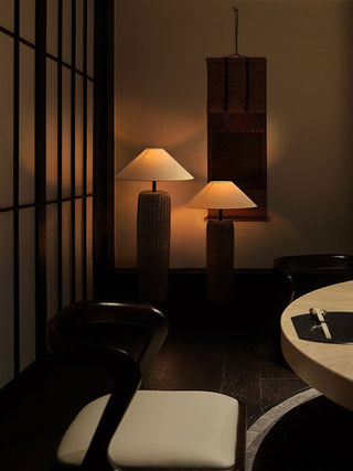 Weathered Wood Floor Lamp, Rustic Design