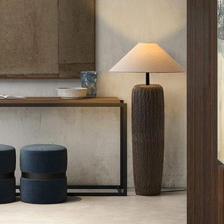 Weathered Wood Floor Lamp, Rustic Design