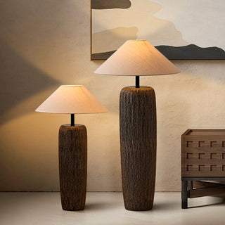 Weathered Wood Floor Lamp, Rustic Design
