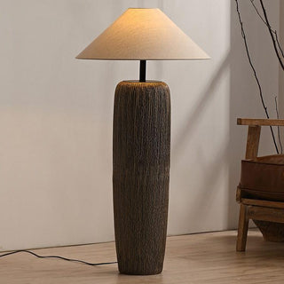 Weathered Wood Floor Lamp, Rustic Design