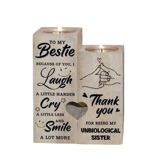 Wooden Friendship Candle Holder Gift Decor