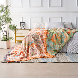 Rustic Floral Throw Blanket | Bohemian Style