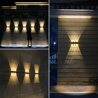 Solar Outdoor Wall Lights, Adjustable Brightness