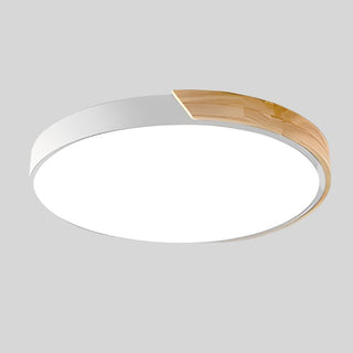 Nordic Circular Ceiling Light, Wooden Design