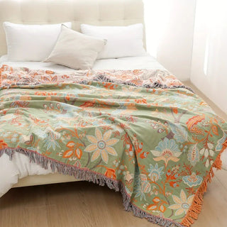 Rustic Floral Throw Blanket | Bohemian Style