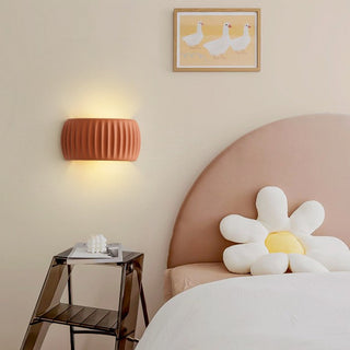 Contemporary Art Deco Resin Ribbed Wall Sconce, Stylish Design