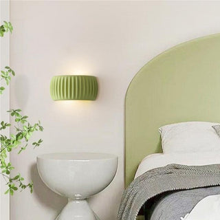 Contemporary Art Deco Resin Ribbed Wall Sconce, Stylish Design