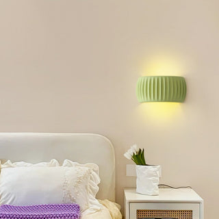 Contemporary Art Deco Resin Ribbed Wall Sconce, Stylish Design