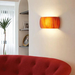 Contemporary Art Deco Resin Ribbed Wall Sconce, Stylish Design