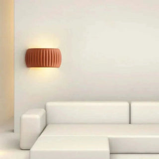 Contemporary Art Deco Resin Ribbed Wall Sconce, Stylish Design