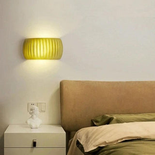 Contemporary Art Deco Resin Ribbed Wall Sconce, Stylish Design