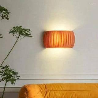 Contemporary Art Deco Resin Ribbed Wall Sconce, Stylish Design