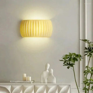 Contemporary Art Deco Resin Ribbed Wall Sconce, Stylish Design