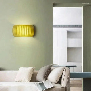Contemporary Art Deco Resin Ribbed Wall Sconce, Stylish Design