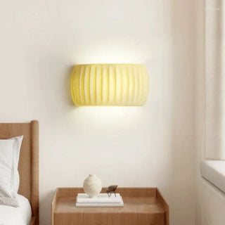 Contemporary Art Deco Resin Ribbed Wall Sconce, Stylish Design