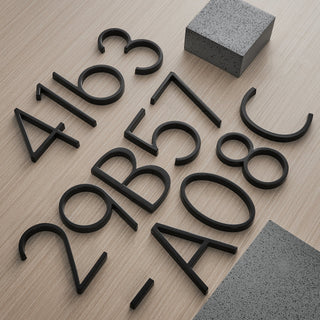 BLACK MODERN HOUSE NUMBERS | WEATHERPROOF