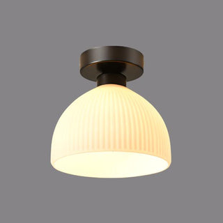 Contemporary Ceiling Fixture, Milk White Glass