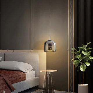 Sleek Black Glass Pendant Light, Modern Design