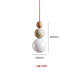Contemporary Minimalist Travertine Pendant Light