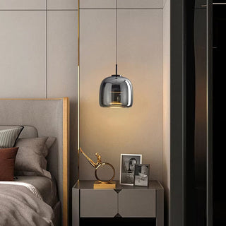 Sleek Black Glass Pendant Light, Modern Design