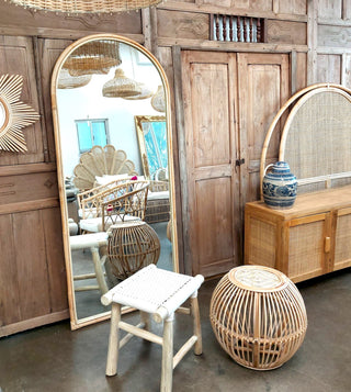 Rattan Arched Mirror