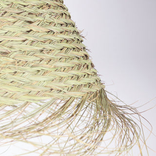 Handwoven  Seagrass Moroccan Lampshade with Fringes