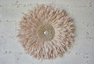 Light Pink Wall Decor Feather & Shell - Deco Wall hanging JUJU HATS