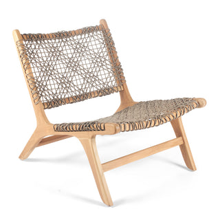 Lounge chair Teak woven cord Sevilla
