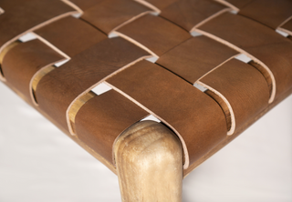Woven Leather bench Sahara