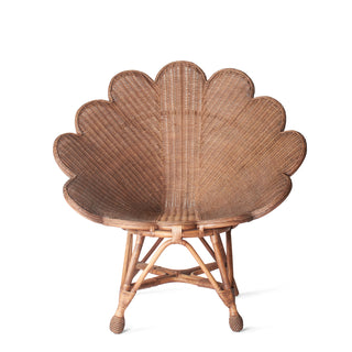 Woven Rattan Flower Chair - Bohemian Wicker Petal