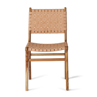 Eddie Woven Leather Nude Skin Dining Chair Clearance