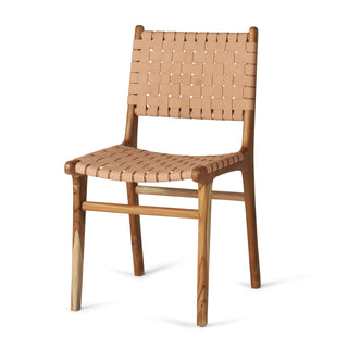 Eddie Woven Leather Nude Skin Dining Chair