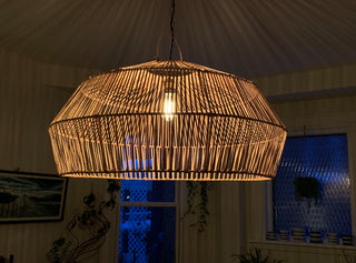 Large Lampshade Rattan Pendant Lamp Hexa Wicker