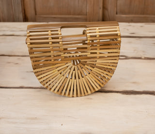 Bamboo Nature Handbag, Summer Handmade Rattan Basket Fashion Handbag For Women
