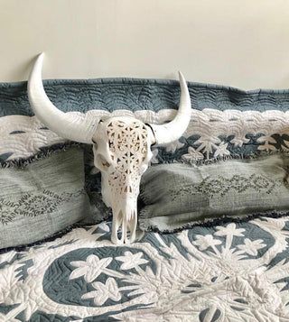 Carved Cow Skull Bohemian
